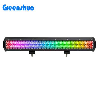 China 126W 20 Inch Combo App Control Spot Beam Rgbw Chasing Light Bar With Wire Harness Waterproof All for sale