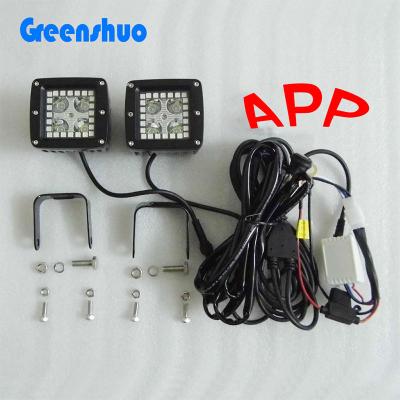 China Wholesale 3inch Square RGB Work Light Led Hunting Light For Jeep Wrangler Suv All Terrain Vehicles for sale