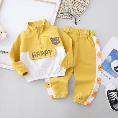 China Polyester/Cotton Autumn Children's Clothing Wholesale New Baby Boy 2021 Handsome Sports Children Clothes Boy Autumn Suit for sale