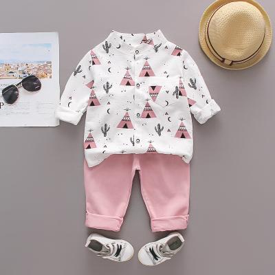 China 2021 New Bunny AiLe Long Sleeve Boys Clothes Set Autumn Boy Clothing Suit Two Piece Casual Cartoon Triangle for sale