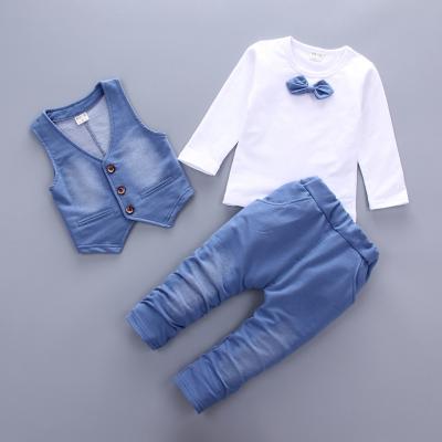 China 2018 New Boys Autumn Fashion Small Children's Vest Bow Tie Three-Piece Set Comfortable for sale