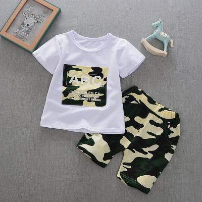 China 2021 New Boy Suit Kids Summer Boy Sleeve ABC Cartoon Suit Two Piece Set Casual Short Sleeve Shorts for sale