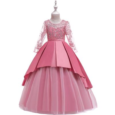 China Hot Selling 2021 Top Kids Girls Dress Tube Dress Broom Kids Girls Viable Design New Stats Kids Embroidered Long Princess Dresses for sale