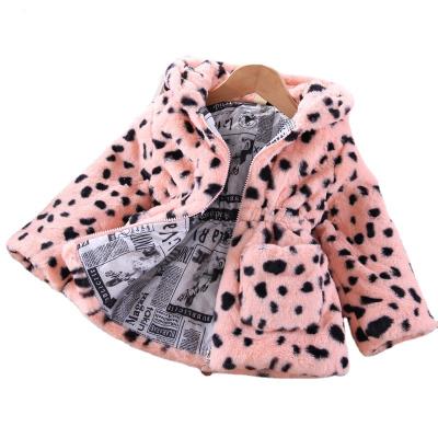 China New winter plus size girls coat thick padded coat children's cotton leopard print jacket baby clothes zipper long sleeve coat for sale