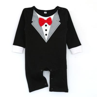 China Wholesale High Quality Cotton Baby Plain Print Romper Baby Clothes Comfotable Gentleman Infant Rompers Infant Rompers for sale