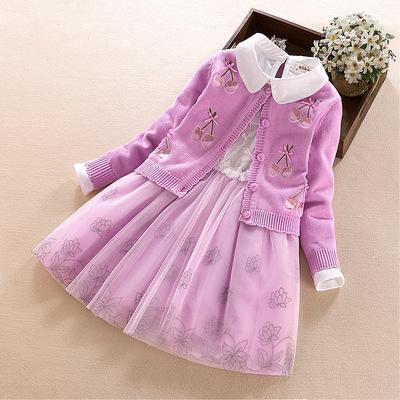 China Polyester/Cotton Little Girls Dresses Baby Christmas Dress Winter Clothes For Kids Cute Dress For Girls Fashion Dresses for sale