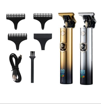 China Hotel Sharp T Blades Hair Trimmer With LCD Screen Pro Strong Power Hair Clipper Zero Gap Trimmer for sale