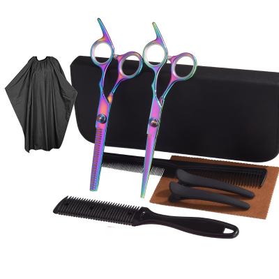 China Barber Shears Professional Hair Scissors Hair Scissors 440c Colorful Thinning Cut Kit 6 Inch Japanese Edge Hair Shears for sale