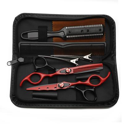 China 6 Inch High Quality Stainless Steel Hair Scissors Barber Hairdressing Scissors Thinning Scissors Shears Set for sale