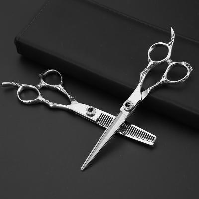 China Professional Thinning Scissors Factory Price Hair Scissors Hairdressing Shears Custom Logo 440C Barber Thinning Scissors for sale