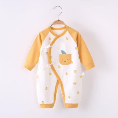 China Cozy Baby Clothes Cheap Autumn Newborn Winter Cotton Organic Minimalist Printed Neutral Baby Romper Long Sleeve Knit Jumpsuit Toddler Clothes for sale