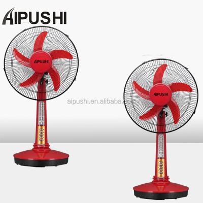 中国 SOLAR/DC ELECTRIC/BATTERY air cooling appliance 16 inch electric solar AC adapter fan stand rechargeable DC fan table fan have LED light inside battery 販売のため