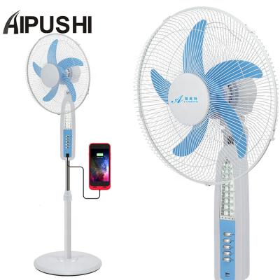 Cina OEM 16 18 Inch Electric Super Solar Rechargeable 12V 7/9AH Battery 12V 7/9AH Solar AC DC /Battery Backup NG Fans USB Port LED Electric Light Fan in vendita