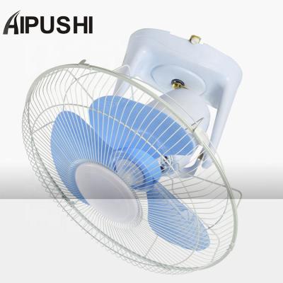 China New Design Solar Protection Net 16/18 Inch 12v DC Battery Hanging Oscillating Ceiling Orbit Wall Mounted Fan en venta