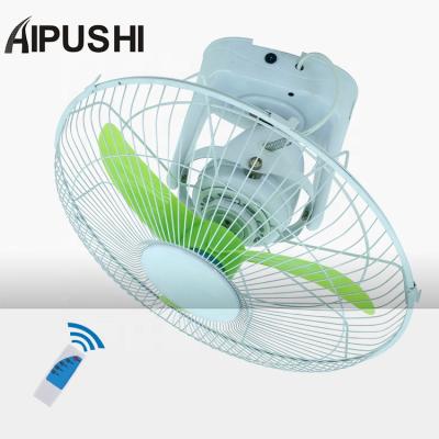 China Modern DC ACDC/SOALR/360 12v BATTERY 16inch 18inch Degree Metal Swing Air Cooler DC Orbit Ceiling Fan Appliance with Remote Control for sale