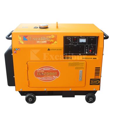 China Excalibur Dragon Series Diesel Silent Generator EDE6500T Good Quality for sale