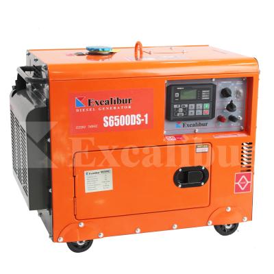 China Excalibur Silent Diesel Portable Generator 7kW S8500DS Electric Generator 7kVA Start Key for sale