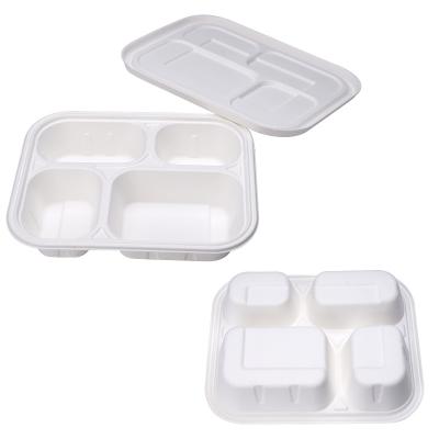 China Microwavable Disposable Biodegradable Fast Food Sugarcane Pulp Bagasse Paper Disposable Clamshell Box Lunch Box for sale