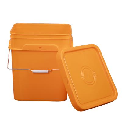 China Wholesale 150ML-25L 100% New PE Food Grade Pail Square  Plastic Bucket With Lid Handle Z3 for sale