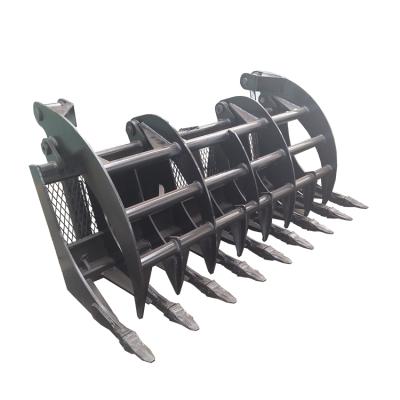 China Machinery Repair Shops Skid Steer Loader Attachments , Grabber Rake for sale