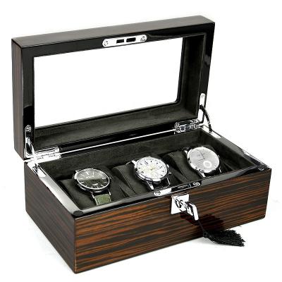 China Piano Lacquer Multi-Position Watch Box Jewelry Storage Display Box Band Lock Collection High End Wooden Master Watch Box for sale