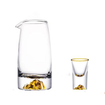 China Customized Wholesale Customized Traditional Logo Bullet Liquor Vodka Whiskey Small Size Shot Glass With Gold Rim. for sale