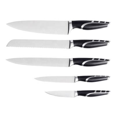 China Wholesale Price 5 Pcs 430#SS Sustainable High Quality Kitchen Knife Set Stainless Steel With ABS Handle For Home for sale