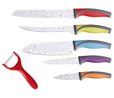 China Sustainable Wholesale Custom Non-Stick Ceramic Coating 5PCS Peeler Kitchen Knife Set With Magnetic Bar for sale