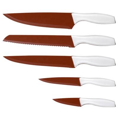 China Factory Wholesale Price 5 Piece Stainless Steel Viable High Quality Professional Kitchen Knife Set With PS Handle for sale