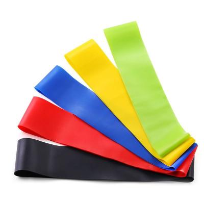 China Durable Fitness Resistance Band Set 5 Pcs Bag Green Latex Black Yellow Red Customize Blue Logo Packing for sale