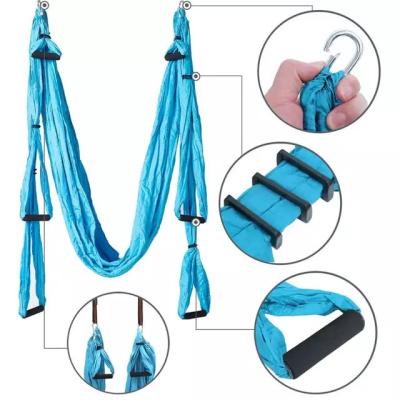 China Durable Aerial Yoga Hammock With 6 Handles Yoga Studio With Elastic Handstand Fitness Sling Yoga Hammock for sale