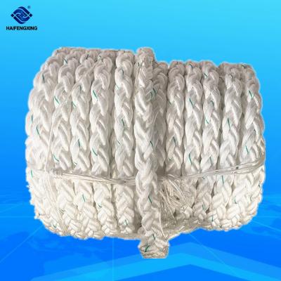 China Mooring Rope Polyester Braided 8 Strand Marine Rope 38mm For Boat for sale