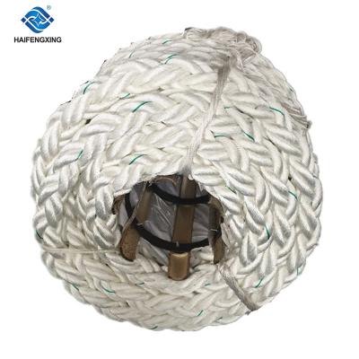 China Mooring Rope 44mm x 220 MTR White Mixed 8 Strand Polypropylene and Polyester Mooring Ropes for Boat for sale