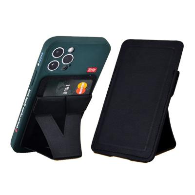 China 2021 PORTABLES New Design Credit Card Bag Holder Folding Magnetic PU Leather Phone Holder for sale