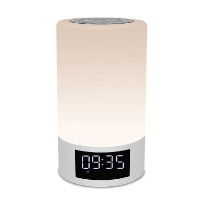 China Telephone Function Touch Control Led Alarm Night Table Lamp Warm Light Speaker for sale