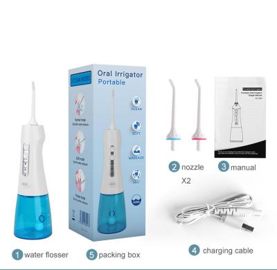 China 360 Rotating 300ML Portable Low Exterior Noise 6 Nozzles Professional Teeth Care Dental Water Flosser for sale