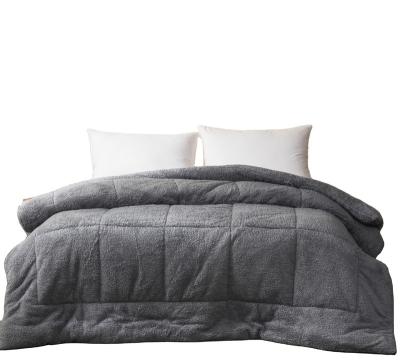 China Support vacuum compression hight quality cotton filled quilt Sherpa comforter for sale