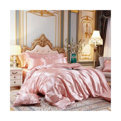 China Simple Promotional Various Durable Using 4pcs Silky Satin Satin Duvet Cover Set for sale