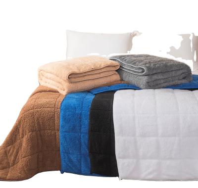 China Support vacuum compression hight quality cotton filled quilt Sherpa comforter for sale