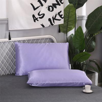 China Anti-Static Wholesale Custom Standard Pillow Case Good For Hair And Skin Solid Color Satin Bed Silk Pillowcase for sale