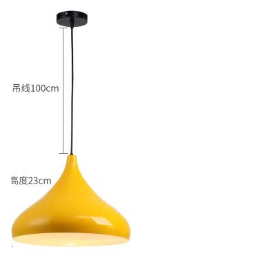 China Contemporary Yellow Industrial Modern Nordic Bar Dining Room Kitchen Home Led Pendant Light for sale