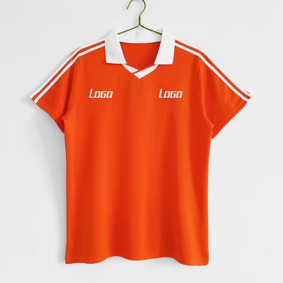 China Shirts & Factory Wholesale Quality NLD Team Orange Retro Thai National Soccer Jersey Tops Quick Dry for sale