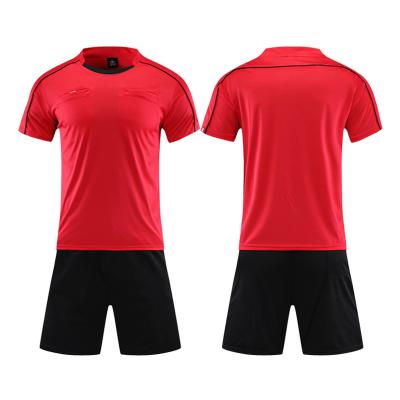 China Red Empty Referee Clothing Sets Factory Custom Personal Design Football Referee Jersey Soccer Uniforms Kit for sale