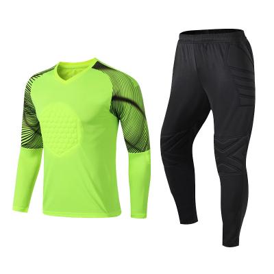 China Shirts & Wholesale Blank Tops Green Color Long Sleeve New Cheap Soccer Goalie Soccer Uniform Jerseys for sale