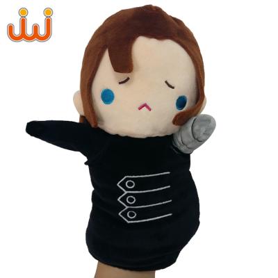 China Funny Toy Hot Sale Plush Human 3d Face Plush Rag Doll Hand Puppet Toy for sale