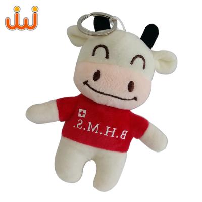 China Promotional Gifts Junwo Plush Toys Custom Cute Cow Plush Toy Key Chain for sale