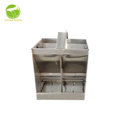 China Savings Multiplying Cost Stainless Steel Double Sided Feed Bowl For Pig Bowl for sale