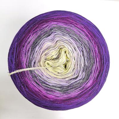 China Low MOQ Rainbow Milk Cotton Yarn Ball Recycled Colorful Fancy Hand Crochet Shawl Macaroon Color System Knitting Cakes Chat 1200m for sale