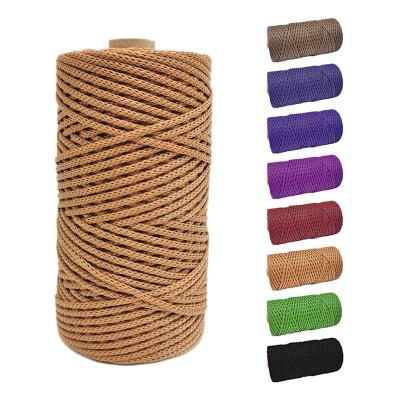 China Hand knitting high quality multicolor 100% hollow yarn wholesale polyester 3mm 4mm 5mm 6mm rope pp rope for DIY woven bag hat for sale