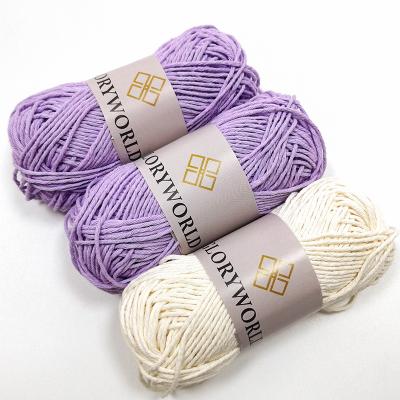 China Hand Knitting European Hot Sale High Quality Worsted Yarn DIY Weaving 2mm Cotton Hand Yarn Crochet Ball for sale